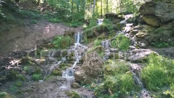飞越喀苏格拉娃世纪拉脱维亚自然瀑布树木和美丽的景色视频的预览图