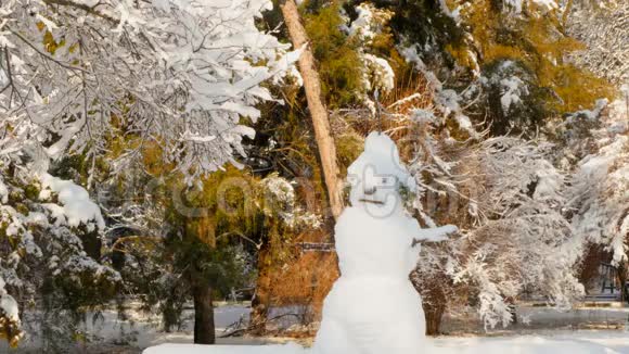 在阳光下融化雪人视频的预览图