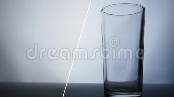 有水的玻璃杯一个空杯子里装满了水视频的预览图