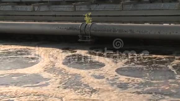 断管道和污污水流动生态灾难视频的预览图