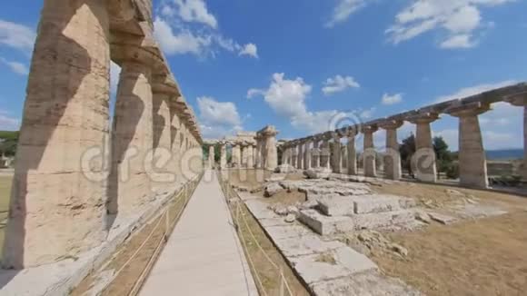 意大利Paestum2019年6月25日赫拉寺一古希腊寺视频的预览图