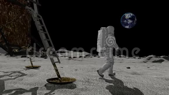宇航员在月球上发现了一艘外星飞船阴谋论概念视频的预览图