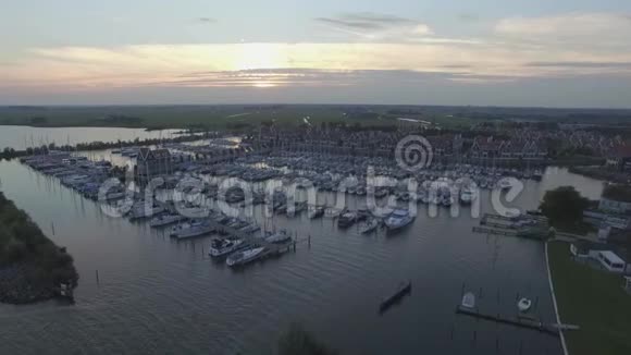 荷兰4K港口空中录像视频的预览图