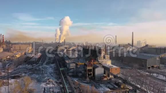 重工业区的鸟瞰图生态概念视频的预览图