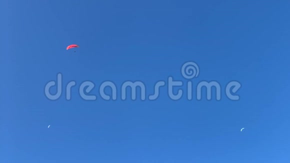 滑翔在蓝天背景上视频的预览图