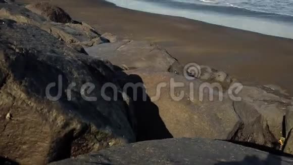 时间推移平底锅拍摄的黑色沙滩视频的预览图