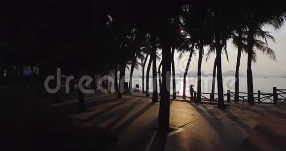 日落时分步行到沙滩视频的预览图