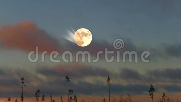 神秘的月亮升起视频的预览图