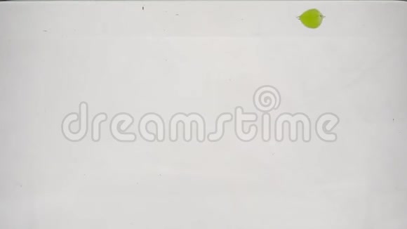 绿色葡萄慢动作视频一串葡萄被泡在水里视频的预览图