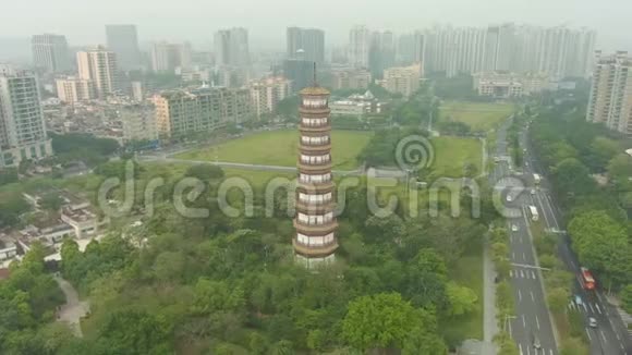 广州市赤岗宝塔广东中国鸟瞰图视频的预览图