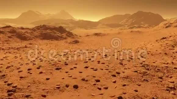 空中飞越火星红色行星景观视频的预览图