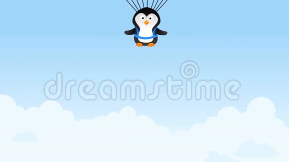 降落伞企鹅卡通动画视频的预览图