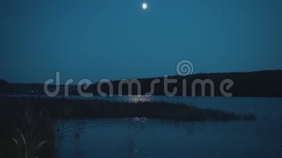 月光下美丽的湖视频的预览图