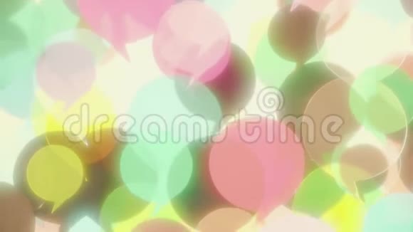 五颜六色的玻璃字气球升起通信相关的可循环三维动画视频的预览图