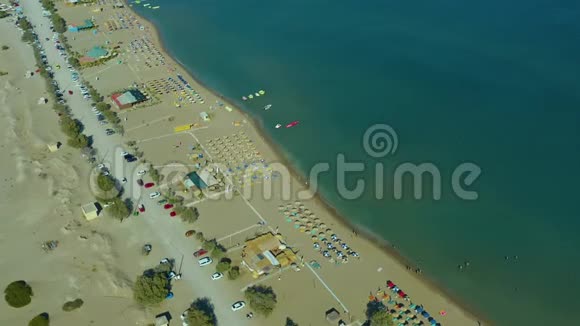 空中无人机视频著名海滩赞皮卡罗德岛多德卡尼斯希腊视频的预览图