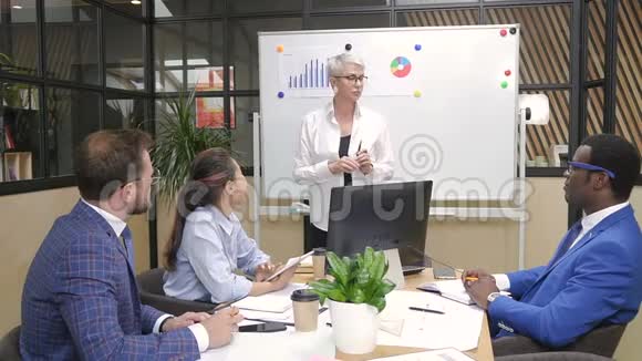 现代办公室女性专业领导简报视频的预览图
