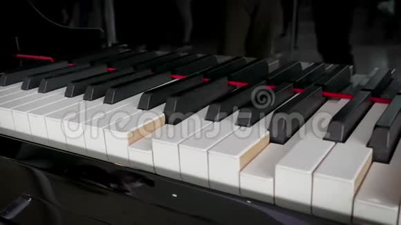 单独弹钢琴的细节视频的预览图