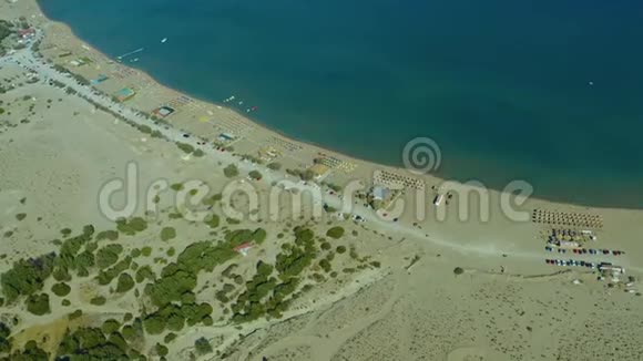 空中无人机视频著名海滩赞皮卡罗德岛多德卡尼斯希腊视频的预览图