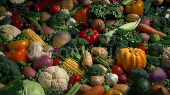艺术照明中的美丽蔬菜饮食健康视频的预览图