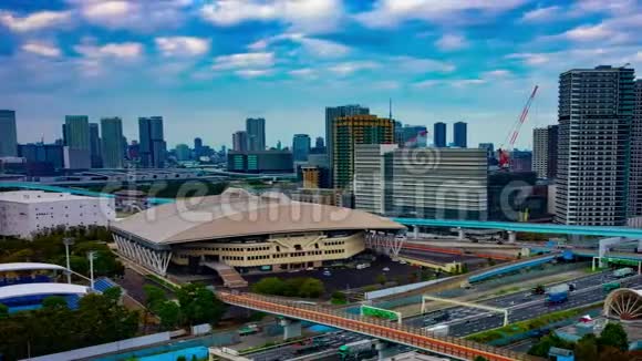 东京阿里亚克市城市街道的时间推移白天的大范围拍摄视频的预览图