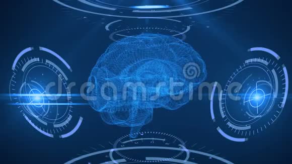 对人脑进行数字化扫描摘要背景与丛hud视频的预览图