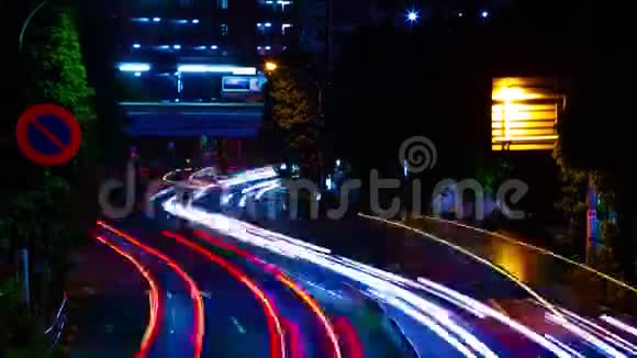 东京Suginami市中心城区街道的夜间时间推移视频的预览图