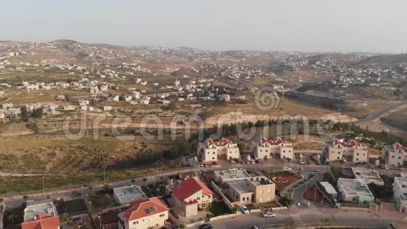 以色列Tekoa犹太村位于与巴勒斯坦权力机构在Judea和南部的领土边界上视频的预览图