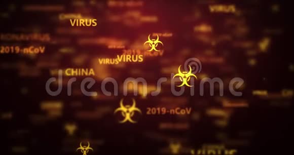 冠状病毒2019nCov新冠状病毒概念运动背景冠状病毒危险流感视频的预览图