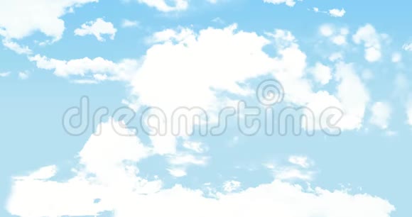 天空有云背景录像4K大自然在空中在高空飞行又蓝又白视频的预览图