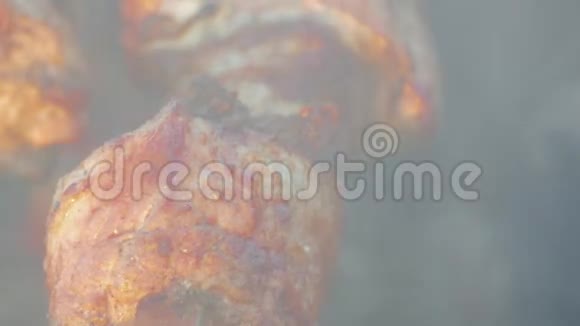 烧烤炉上的肉视频的预览图