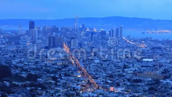 美国加利福尼亚州旧金山4K的昼夜时光视频的预览图