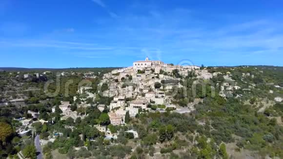 法国普罗旺斯一个典型的小镇戈德斯的景色视频的预览图