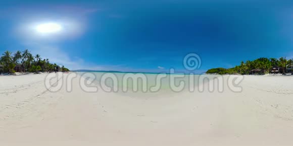 热带沙滩和蓝海菲律宾360录像视频的预览图