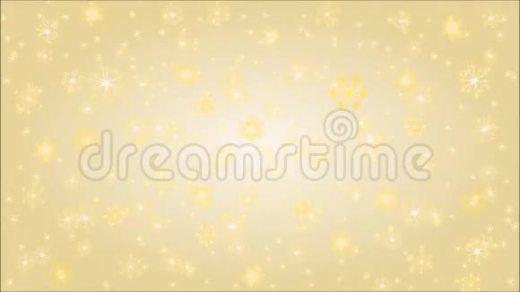 圣诞主题金色雪花在金色背景视频视频的预览图