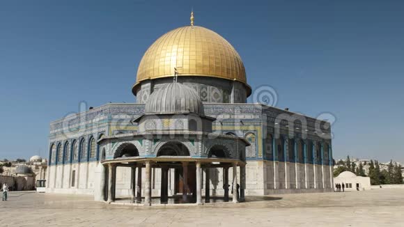 耶路撒冷的铁链穹顶和岩石清真寺视频的预览图