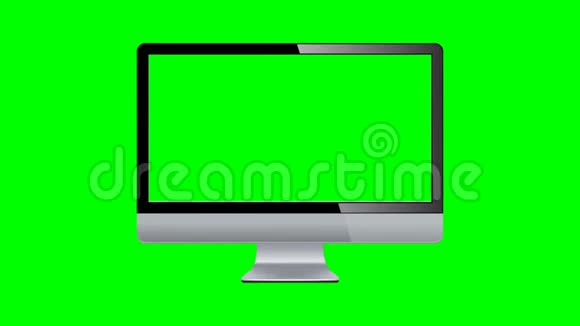用水平绿色屏幕模拟放大显示器的镜头视频的预览图