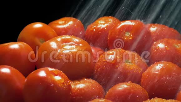 西红柿用喷水冲洗视频的预览图