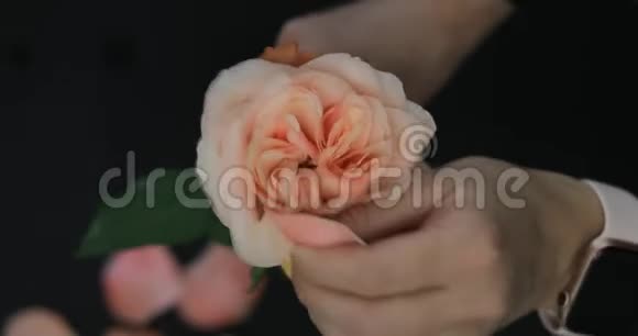 女性的手撕下花瓣视频的预览图