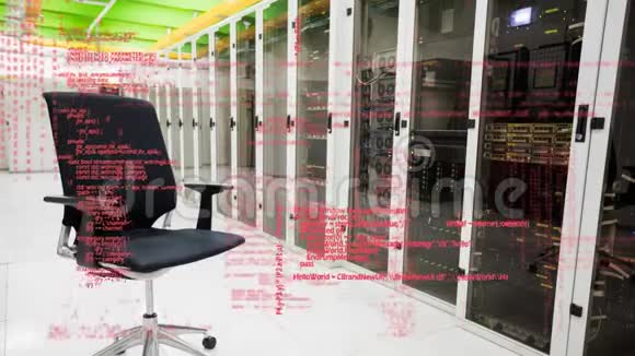 走廊里的办公椅和数字编码视频的预览图
