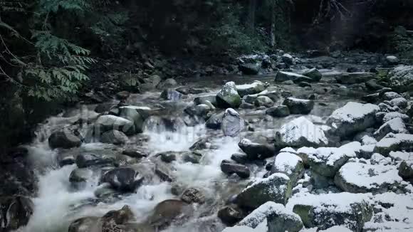 飘雪的野河视频的预览图