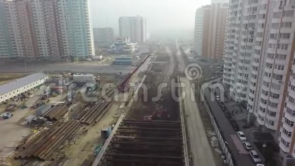 飞越俄罗斯莫斯科正在建造的地下车站视频的预览图