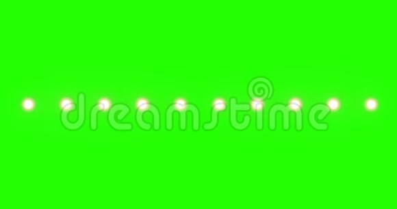 多个灯泡在水平位置如灯级在色度键绿色视频的预览图