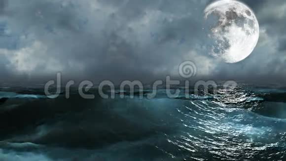 月球现实海洋抽象循环背景视频的预览图