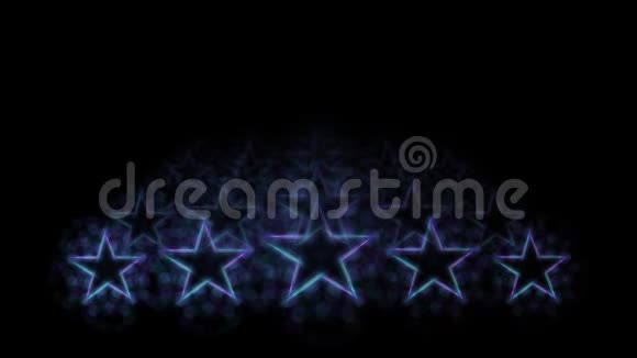 五颗蓝色霓虹灯星星视频的预览图