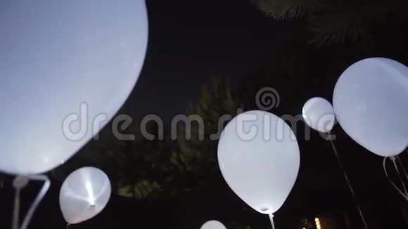 夜空中飞舞的气球视频的预览图