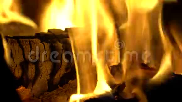 用炽热的火焰覆盖柴火视频的预览图