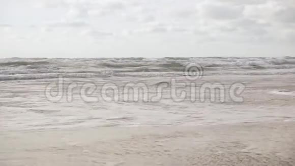 海上的风暴和海水的退潮视频的预览图