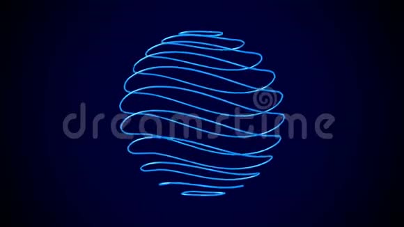 蓝色背景上的抽象球体孤立的三维渲染视频的预览图