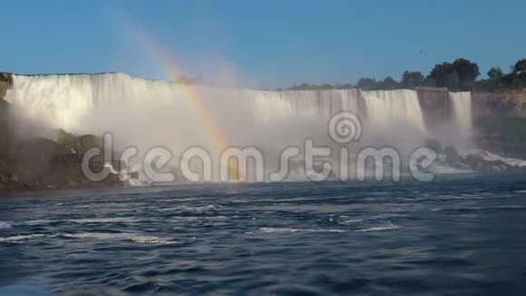 有彩虹的瀑布乐客景区旅游视频的预览图