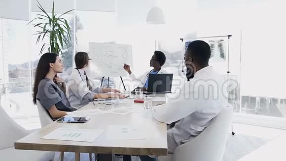 五个医生在会议室开会视频的预览图